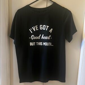 SHEIN Funny Black Tee - Medium